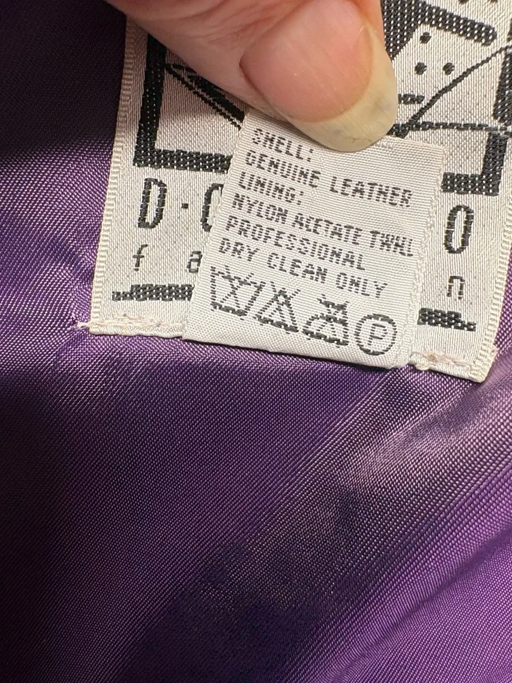 Vintage Dorado Fashion Purple Genuine Leather Midi Skirt 16W